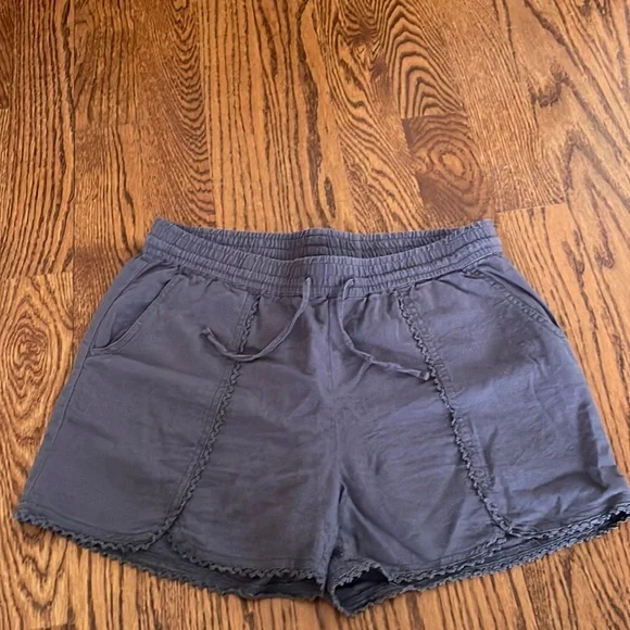 Nordstrom Grey Linen Drawstring Shorts - Picture 1 of 6